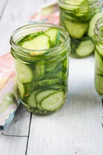 sweet and tangy keto pickles in jars