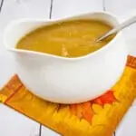 Keto Turkey Gravy in a gravy boat