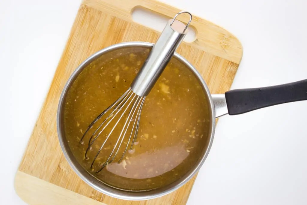 season gravy and thicken with xanthan gum. pot with whisk and turkey gravy