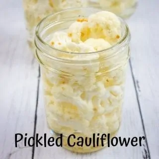 keto pickled cauliflower in a jar