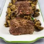 beef tenderloin steaks with mushrooms