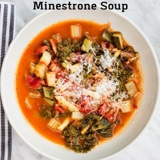 beefy keto minestrone soup in a bowl