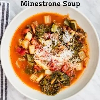 beefy keto minestrone soup in a bowl