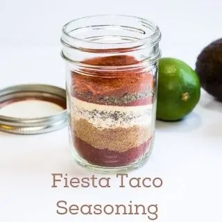 fiesta taco seasoning in a glass jar