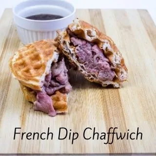 keto french dip chafwich on a cutting board