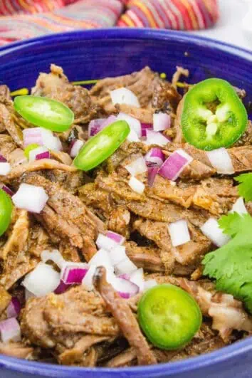 keto beef barbacoa in a serving bowl