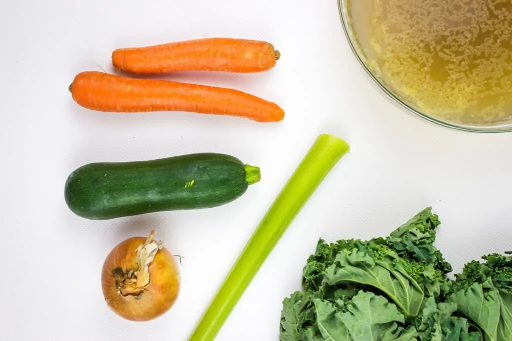 ingredients to make keto leftover turkey vegetable soup
