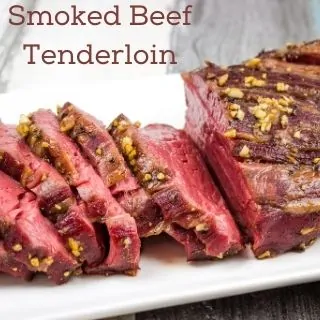 smoked beef tenderloin on a platter