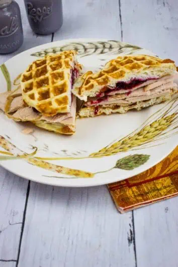 leftover turkey cranberry chaffle sandwich