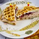 leftover turkey cranberry chaffle sandwich