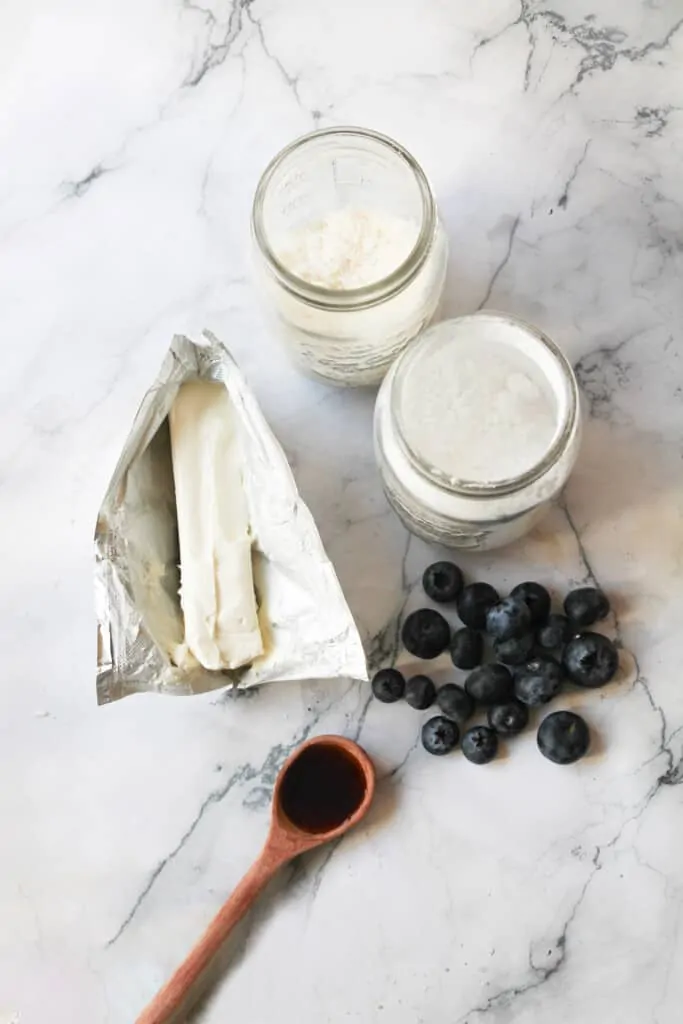ingredients to make blueberry keto fat bombs