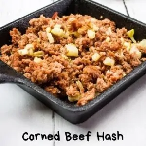 keto corned beef hash in a square dish