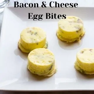 keto dash egg bites with bacon and cheese on a plate