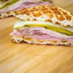 keto cuban chaffle sandwich