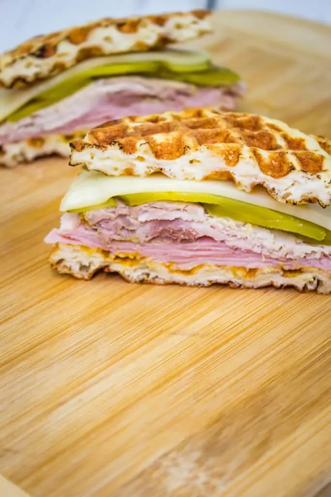 keto cuban chaffle sandwich