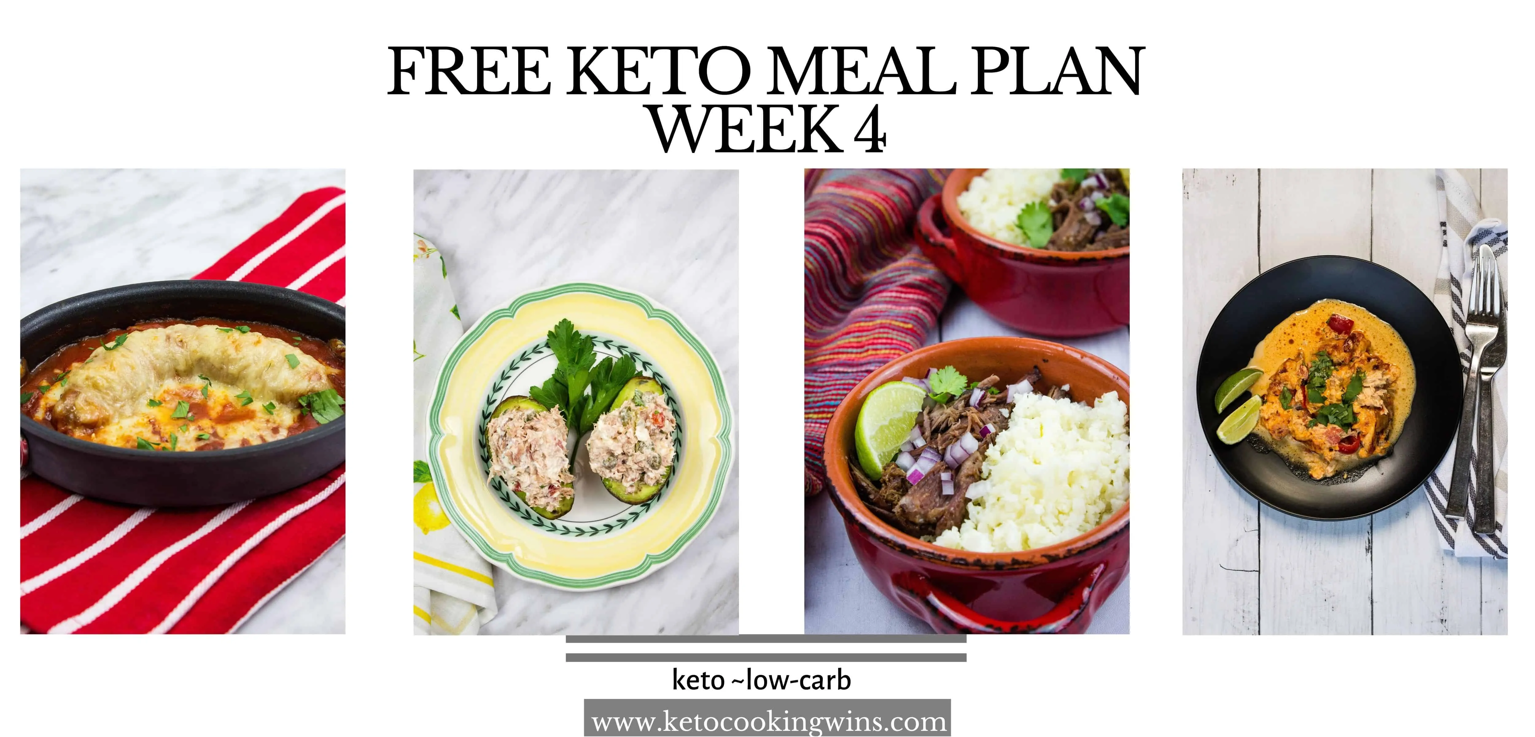 free keto meal plan banner week 4