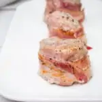 Bacon Wrapped Pork Tenderloin on a plate