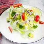 creamy jalapeno dip as a dressing on a wedge salad