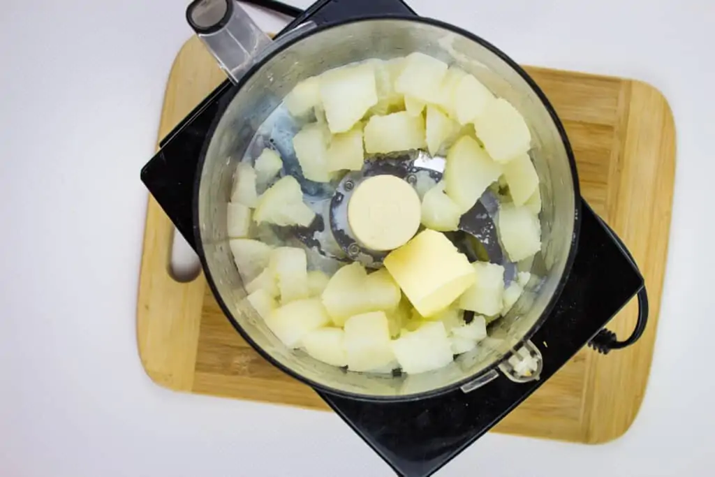 pulsing all ingredients in a food processor