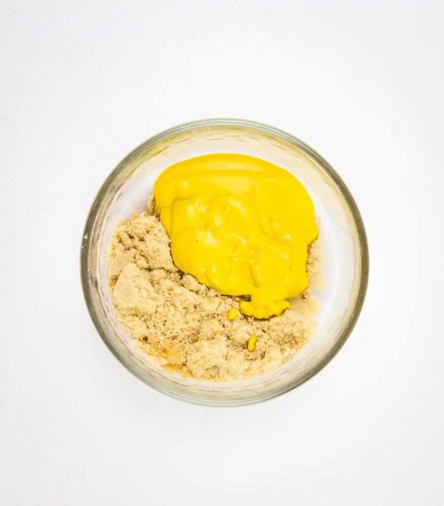 The mustard and brown sugar substitute in a bowl.