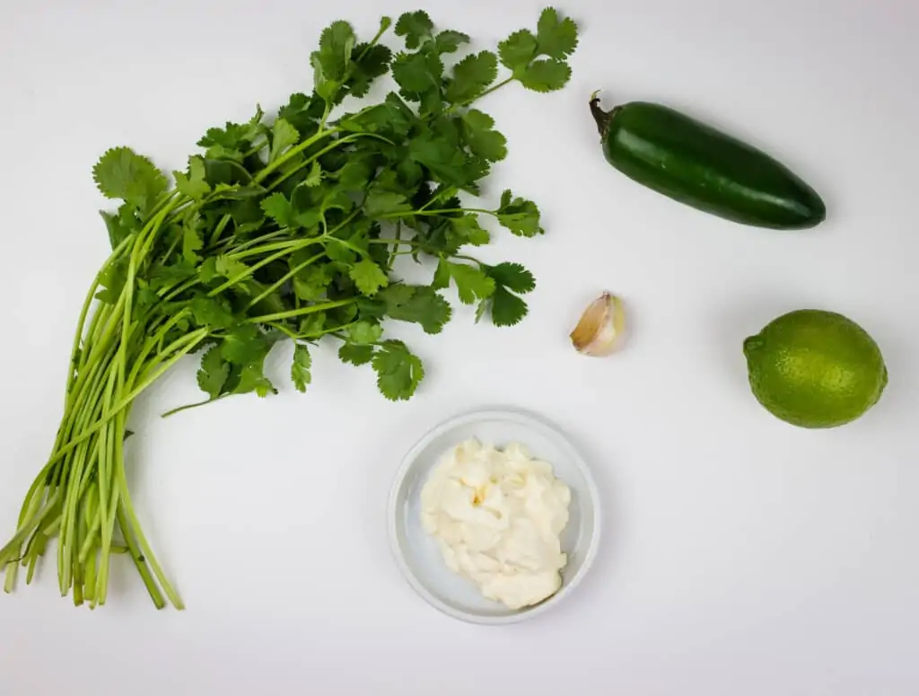 Ingredients to make the Peruvian chicken sauce.