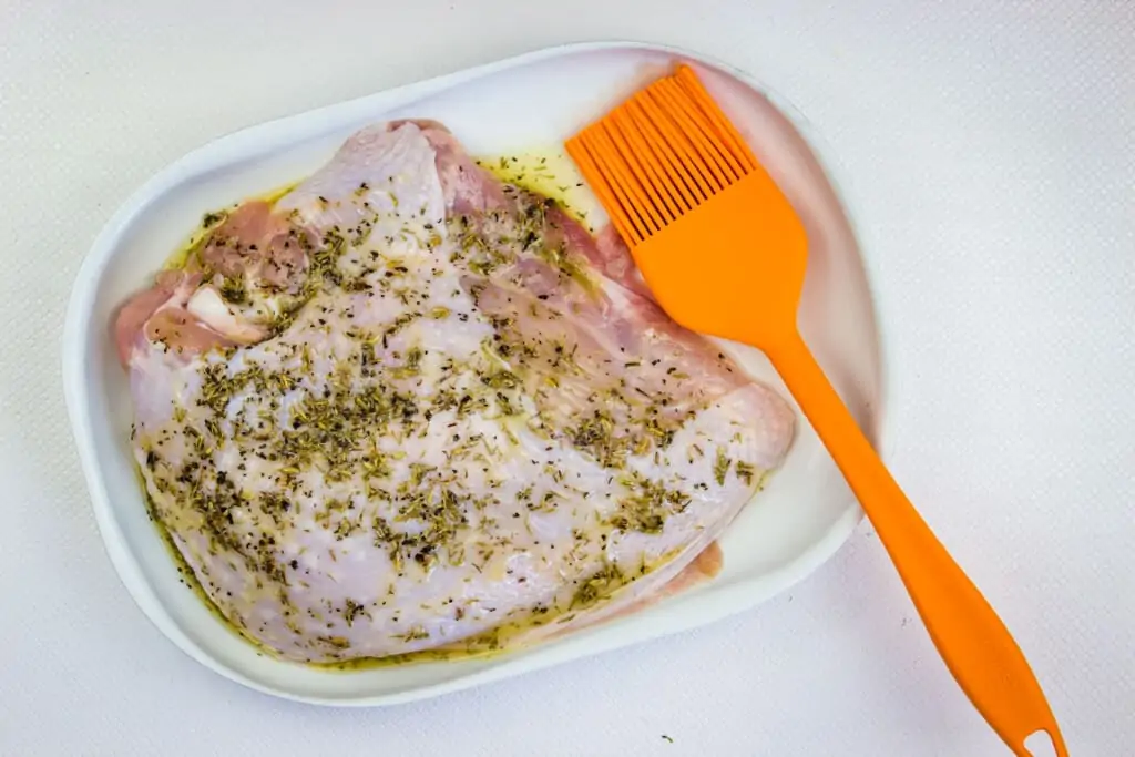 brush the turkey with the herb butter