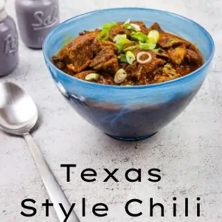 texas style beef chili in a bowl