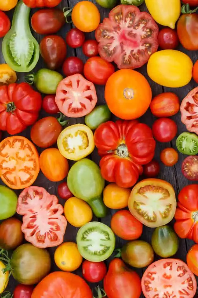 a variety of tomatoes