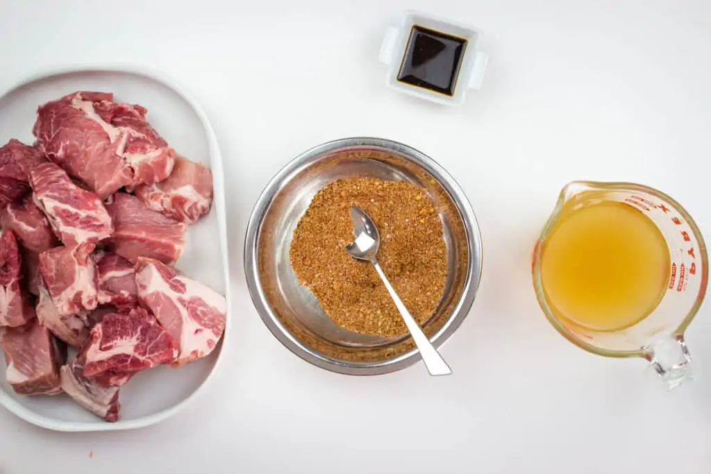 prepped ingredients to make keto pulled pork