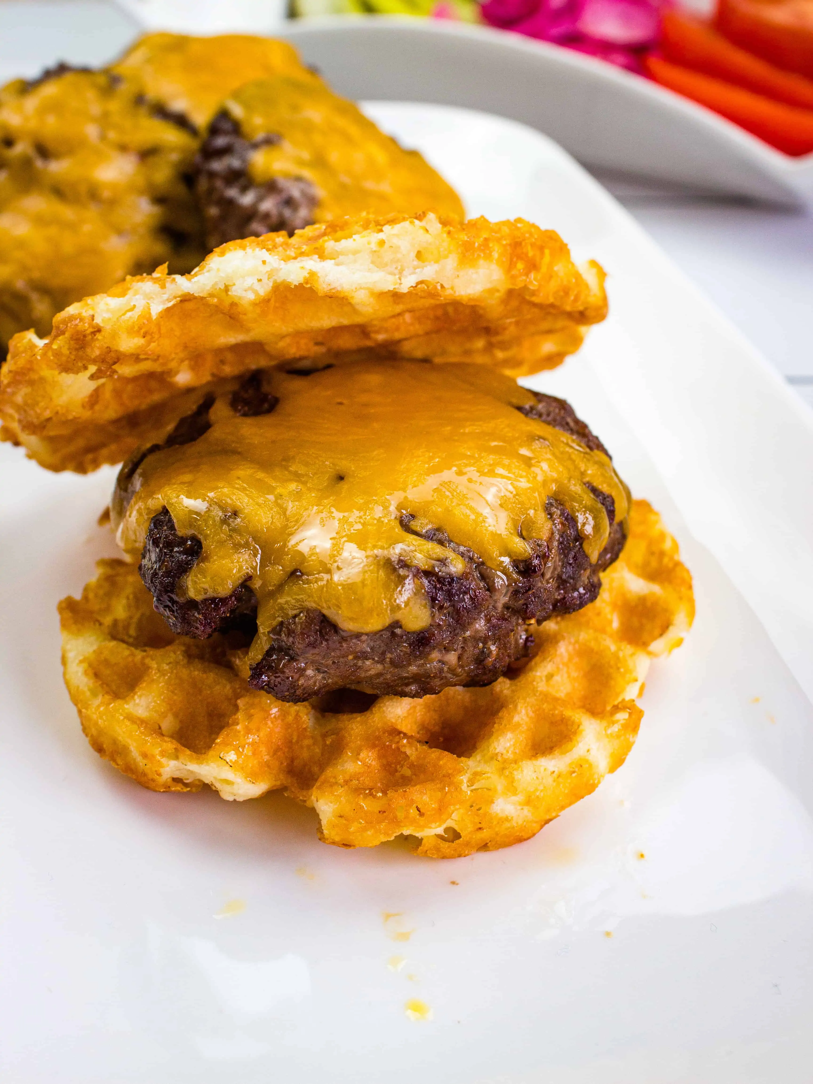 keto air fryer burgers on a plate