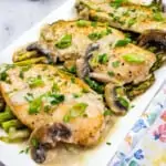 keto chicken marsala on a platter