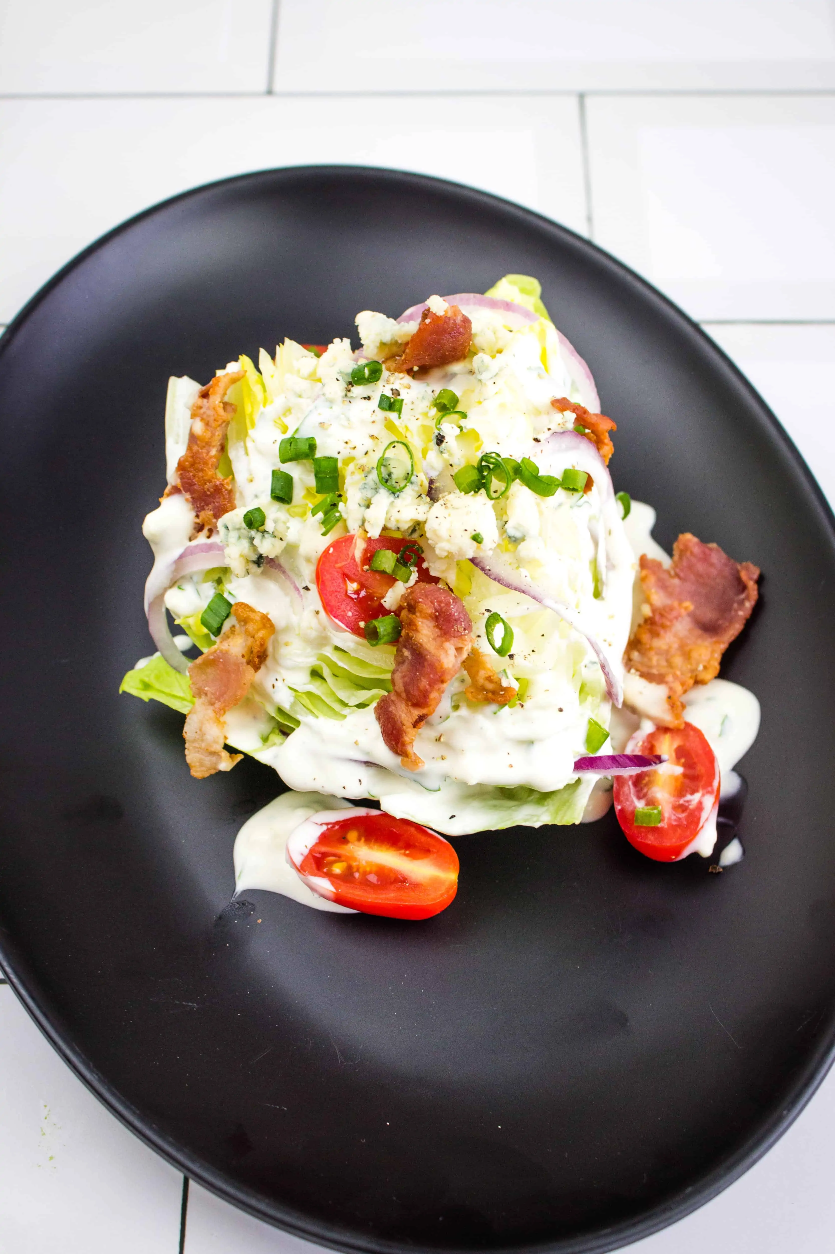 keto wedge salad on a plate