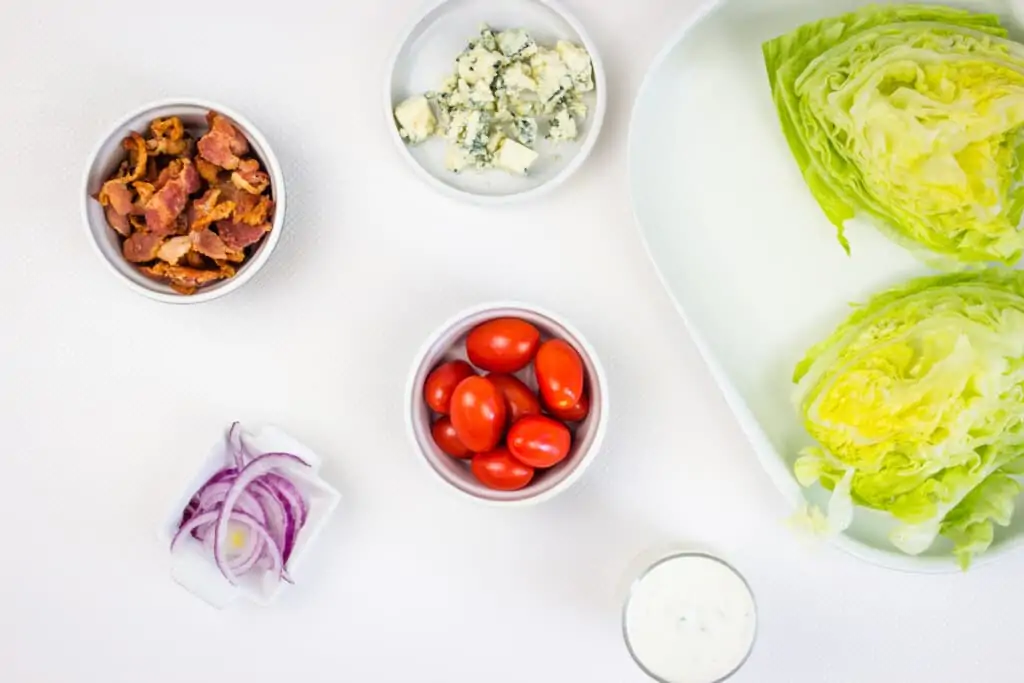 ingredients to make a keto wedge salad