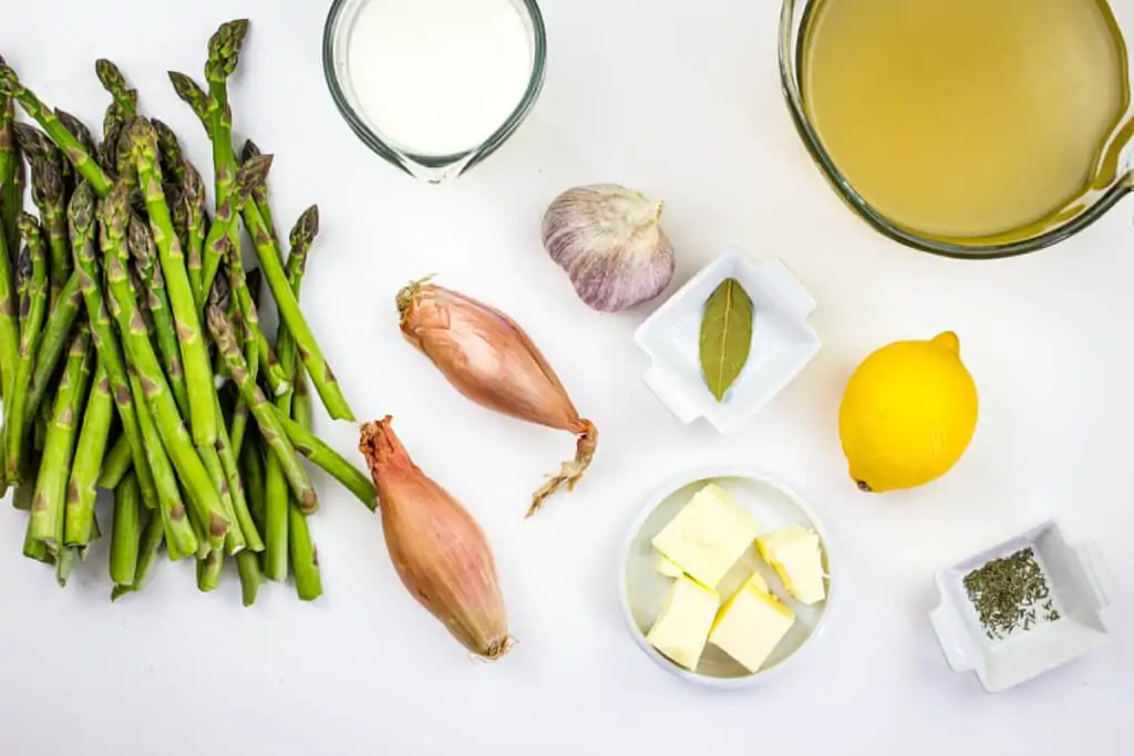 ingredients to make keto cream of asparagus soup