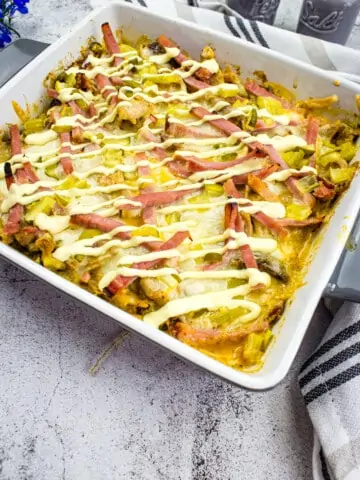 keto cuban casserole in a square serving dish