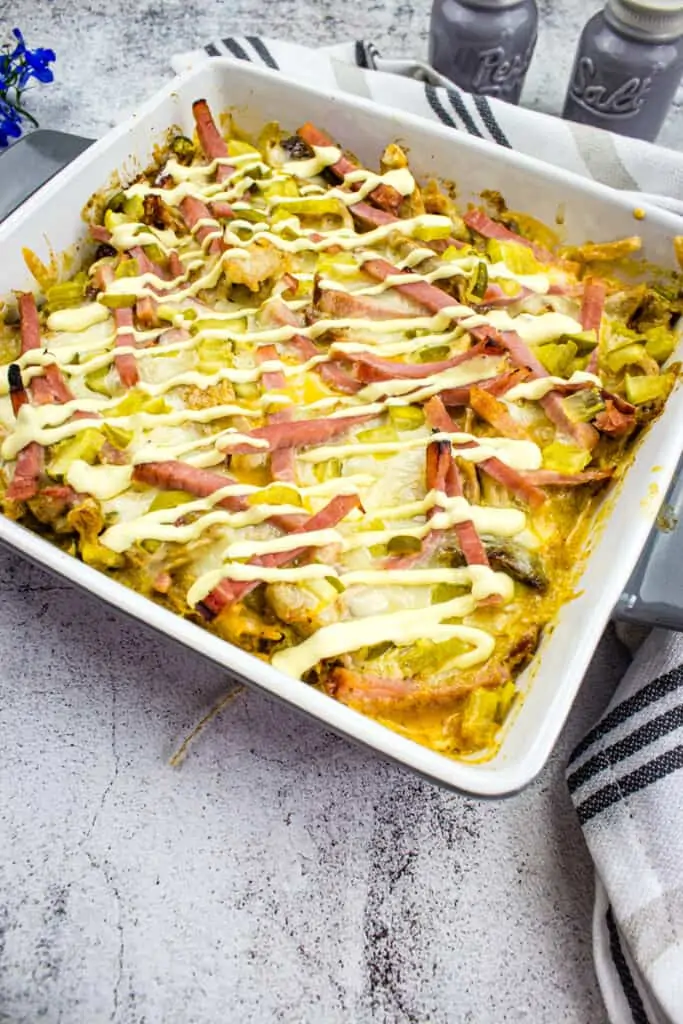 keto cuban casserole in a square serving dish