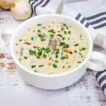 keto cream of mushroom soup in a bowl