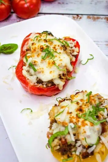 keto stuffed peppers on a plate