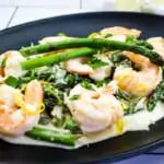 keto shrimp alfredo with asparagus