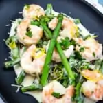 keto shrimp alfredo with asparagus