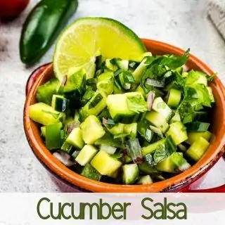 cucumber salsa in a serving dish