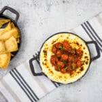baked ricotta dip with parmesan and tomatoes