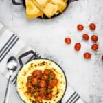baked ricotta dip with parmesan and tomatoes