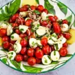 keto caprese salad in a bowl