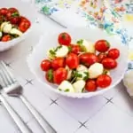 keto caprese salad in a bowl