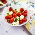 keto caprese salad in a bowl
