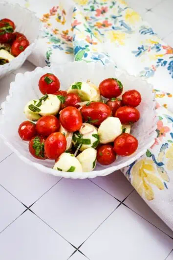 keto caprese salad in a bowl