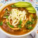 chicken tortilla soup in a bowl