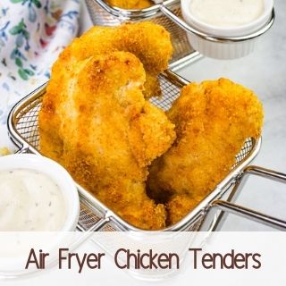air fryer chicken tenders in a basket