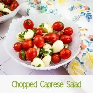 Keto Chopped Caprese Salad in a bowl.